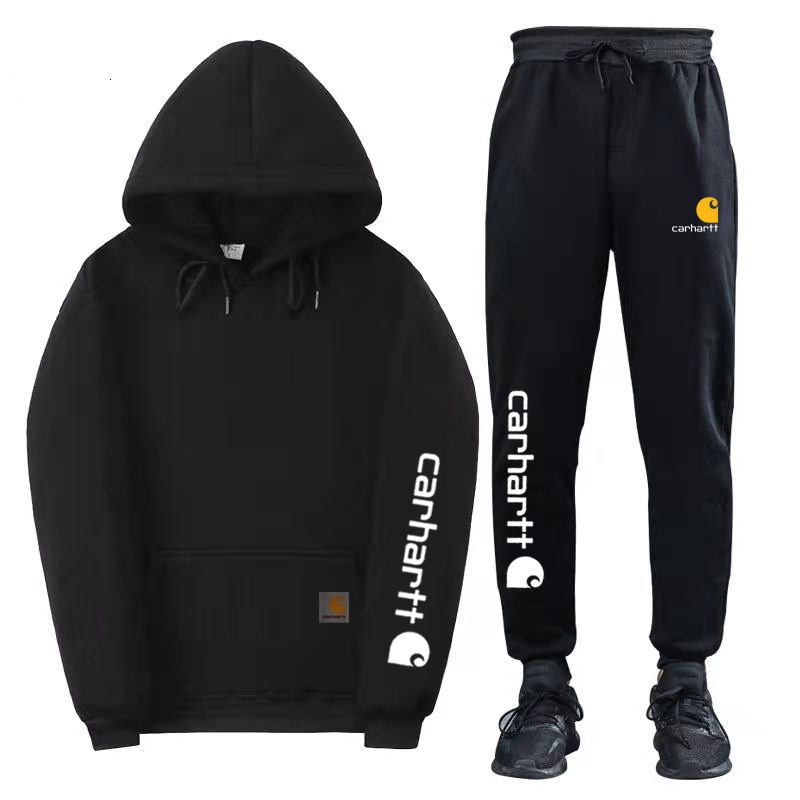 Cross-border European and American Amazon fashion brand carhartt new Mango letter sweater fleece-lined men's and women's hoodie suit Cross-border European and American Amazon fashion brand carhartt new Mango letter sweater fleece-lined men's and women's hoodie suit