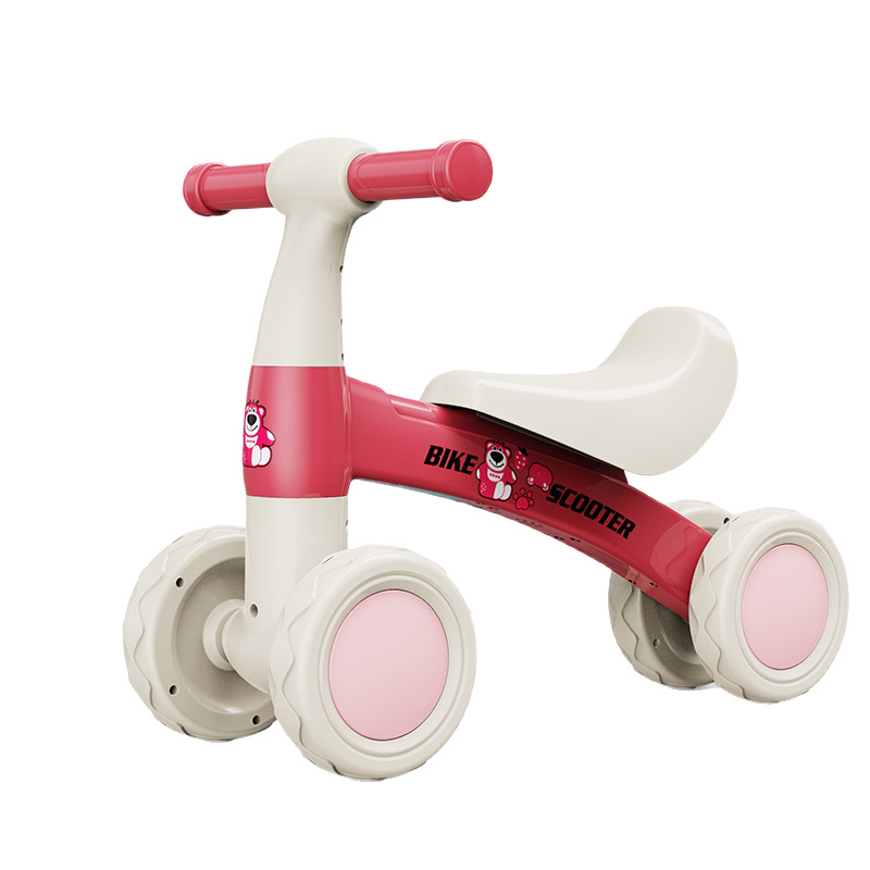 Cuatro ruedas de equilibrio para niños de 1 - 3 años de edad, patineta para bebés sin pedal, caminante anti-rollback, música, luces deslizantes