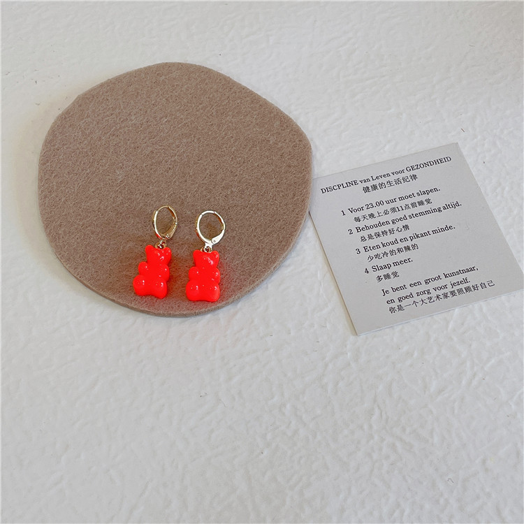 Daily, Festival Occasion Plastic, Resin Material Bear Pattern Cute Fashion Bear Bear Plastic Resin Resin Earrings