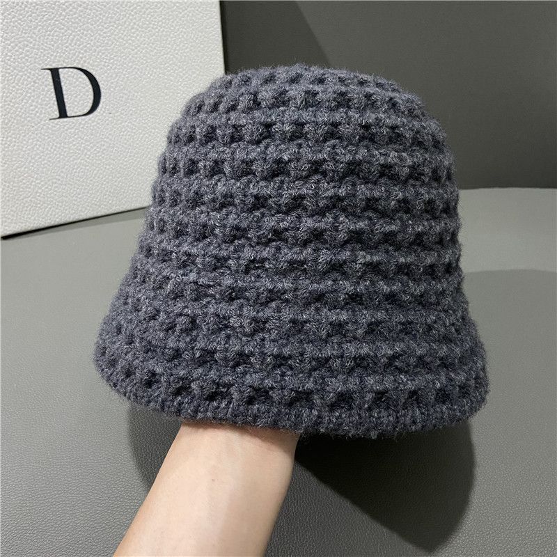 Cappello da pescatore ad ago da donna, versione coreana, alla moda, autunno e inverno, colore unico, versatile, dolce, in lana, lavorato a maglia, caldo, stile straniero alla moda_voghion.com