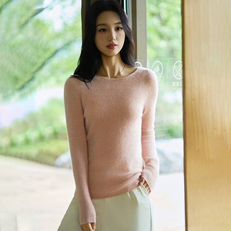 一线成衣无缝圆领内搭毛衣女超细精纺羊毛打底衫早秋长短袖针织衫|undefined