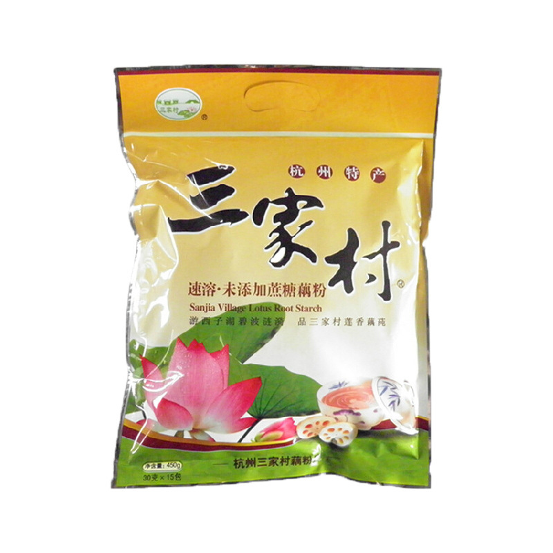 杭州产三家村藕粉羹营养桂花莲子真西湖藕粉早餐小袋装400g|undefined