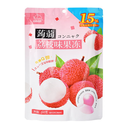 Fashimi Fruit Jelly Snack - Strawberry, Lychee, and Blueberry Flavor, 160g (approximately 13 pieces)
