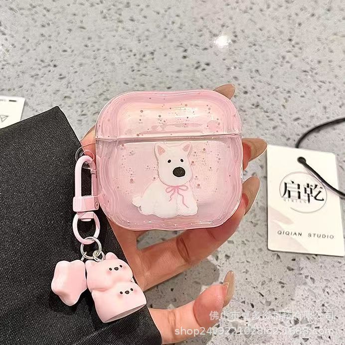 Pink Splash Moxie Highland Puppy Airpods Pro4 Cover auriculares Pro3 Bluetooth auriculares