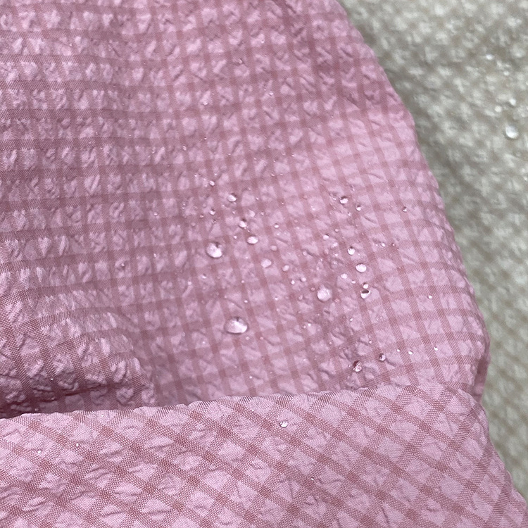 Tela de poliéster alta elástico T800 burbuja Plaid en relieve sombrero impermeable vestido rompevientos pantalones cortos ropa tela