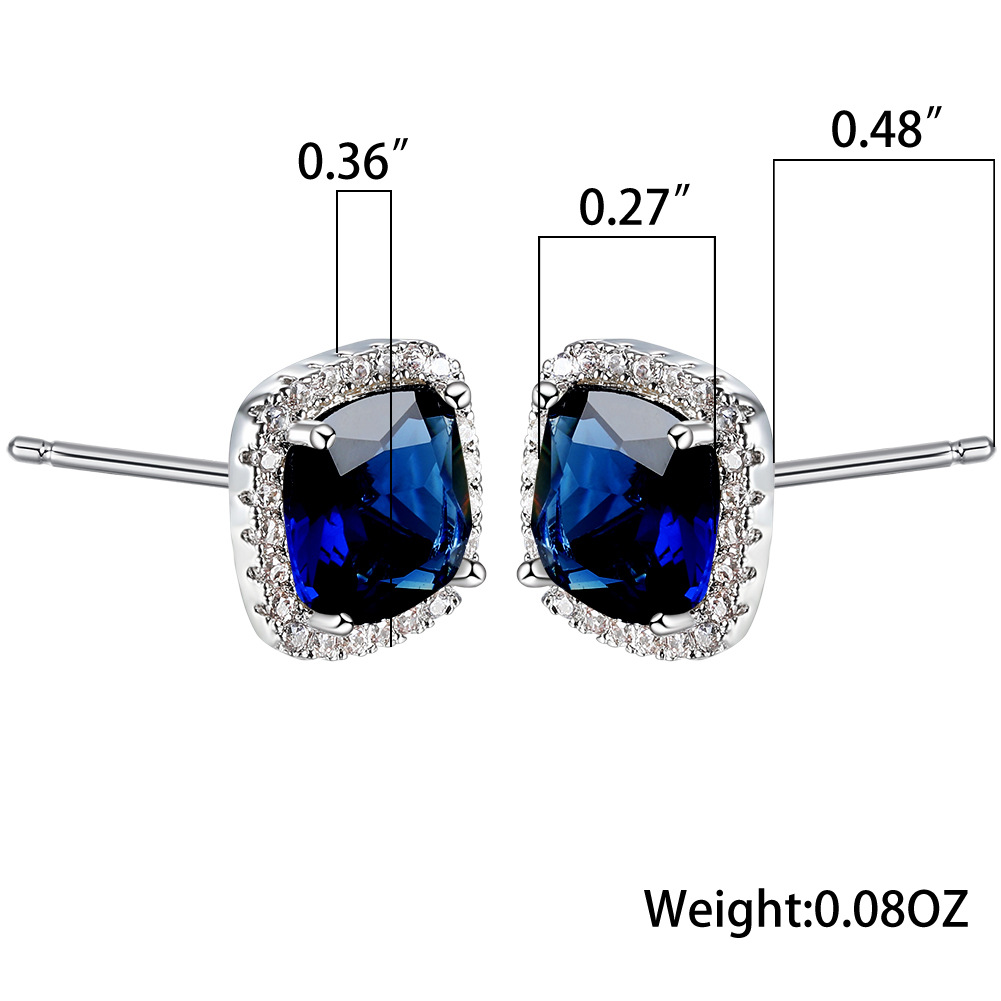 Fashion Geometric Copper Inlay Zircon Ear Studs 1 Pair