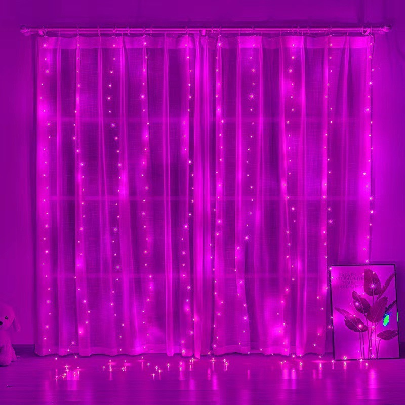 Transfronterizo 3 * 3m LED lámpara de cobre lámpara de cortina USB ocho funciones lámparas de color cadena de luz de Navidad lámpara decorativa lámpara de luz super brillante