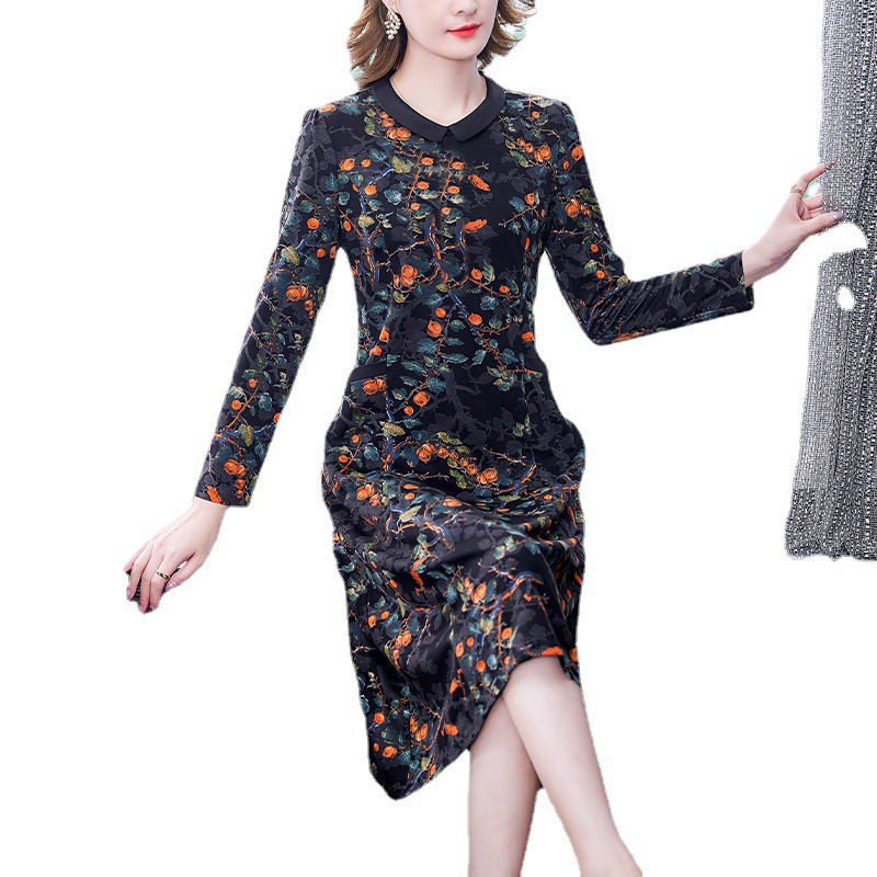Retro ethnic autumn dress