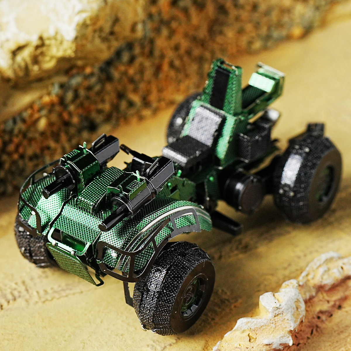 Estatua mágica de acero al por mayor rueda de luz HALO simple metal DIY modelo de montaje 3D mini Nano tridimensional rompecabezas hecho a mano