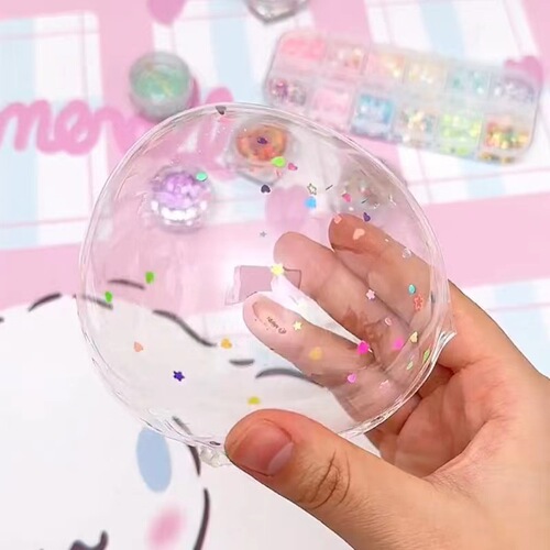 New sequin transparent color nano double-sided tape pet glitter magic film internet celebrity blowing bubble traceless tape
