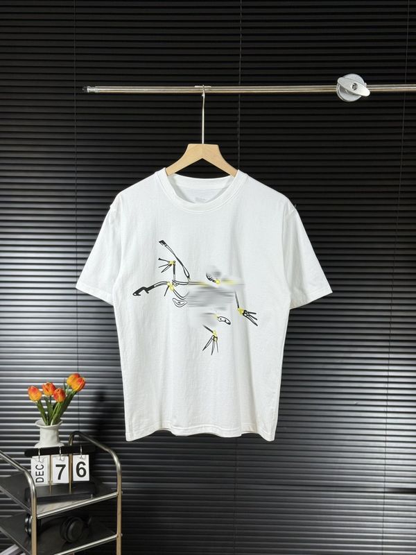 高級バードファミリー夏用格子柄プリント純綿半袖カップルラウンドネックトレンドブランドカジュアルTシャツファッショントップス|undefined