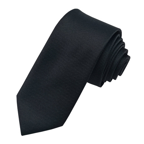 Factory direct sales men's tie black fine lines formal wear Korean style business casual shirt with 6cm hand-made narrow