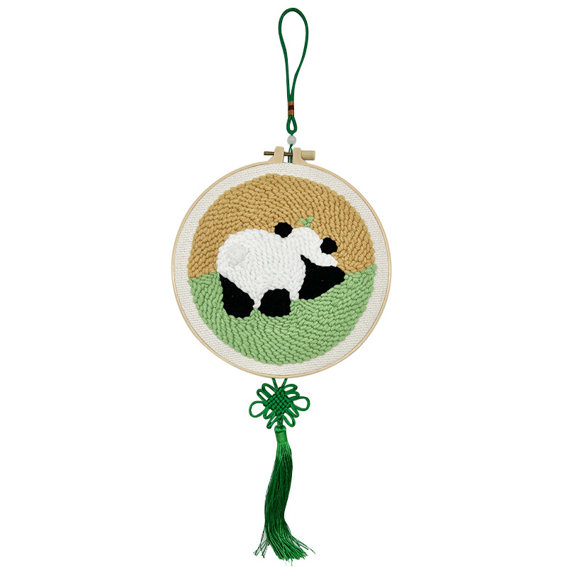 Lindo de dibujos animados poke bordado animal colgando pintura lu bordado hecho a mano material de bricolaje paquete sala de estar habitación de los niños colgando pintura frotando música