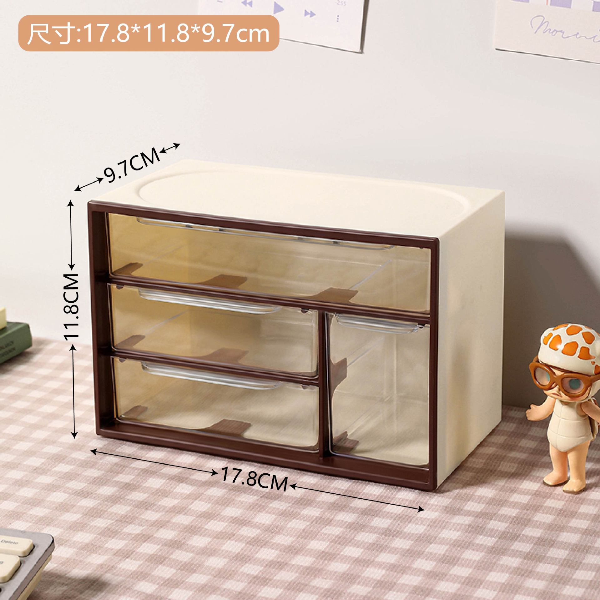 Corazón de niña ins viento nueve gongge estudiantes escritorio polvo cajón caja de almacenamiento papelería joyería cosméticos almacenamiento