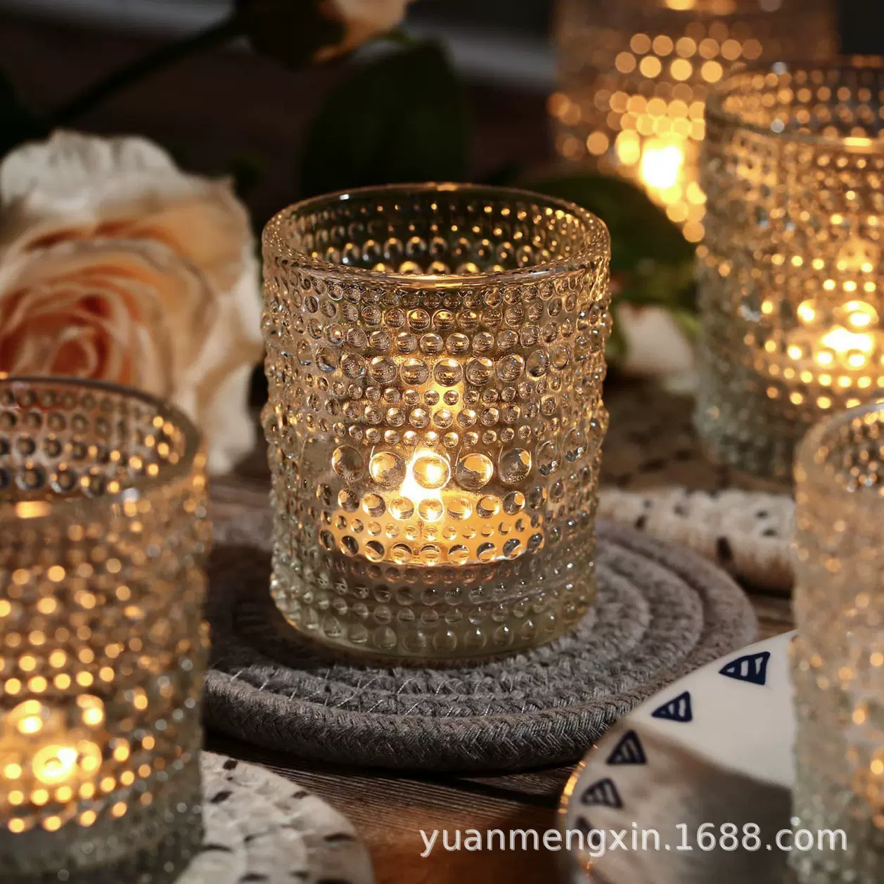 透明简约蜡烛杯香薰空杯创意节日装饰摆件50g自制烛台蜡烛容器