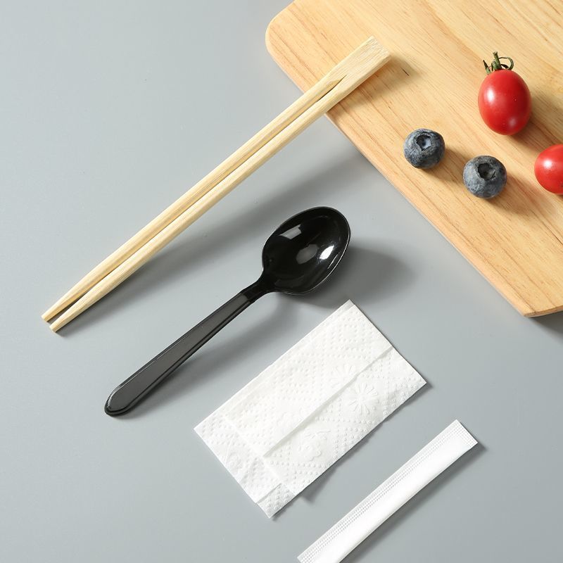 個包装使い捨て箸 4 点セット 4 イン 1 セット食器パッケージテイクアウト包装箸竹箸送料無料|undefined