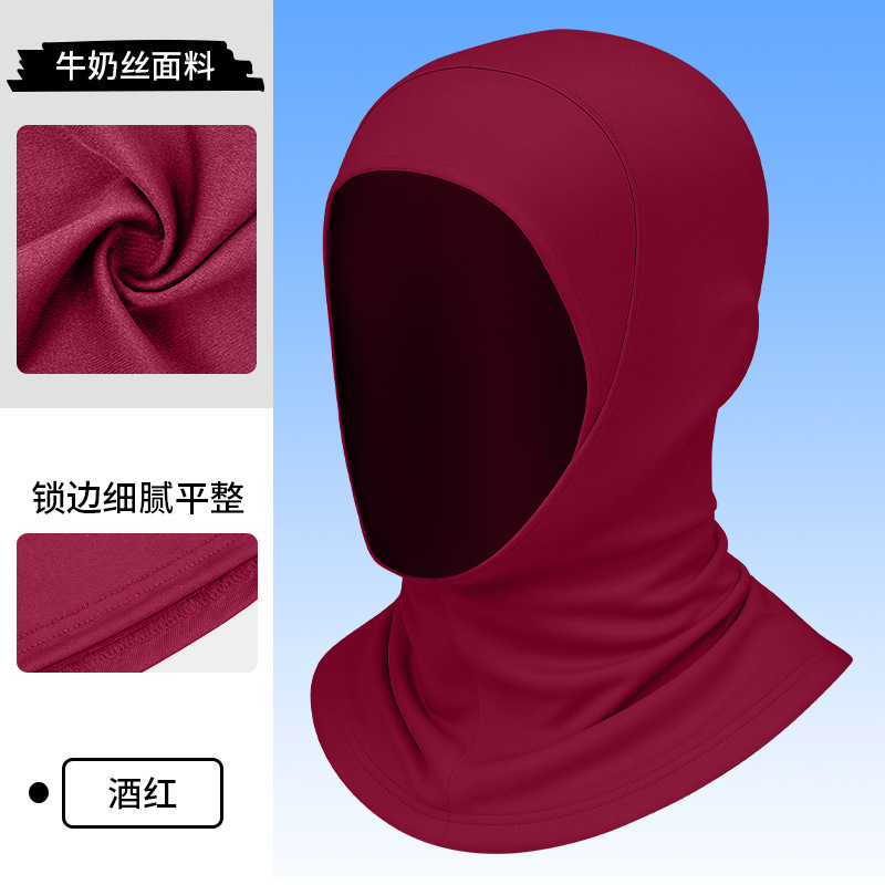 跨境夏纯色打底帽女时尚高弹薄款冰丝头巾帽加长护颈肩透气包头帽|undefined