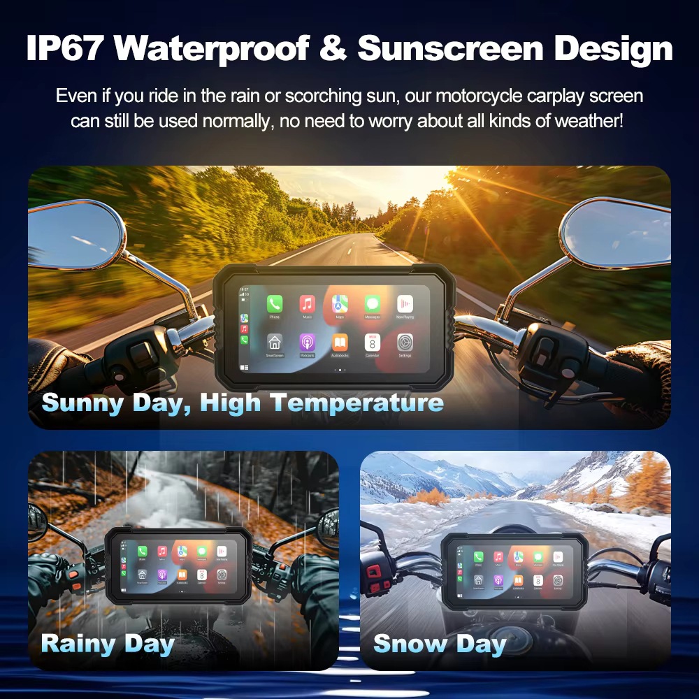 Volkswagen Motorcycle Dashcam Carplay Smart Navigation System 6inch Screen High-Definition Front and Rear Dual Cameras