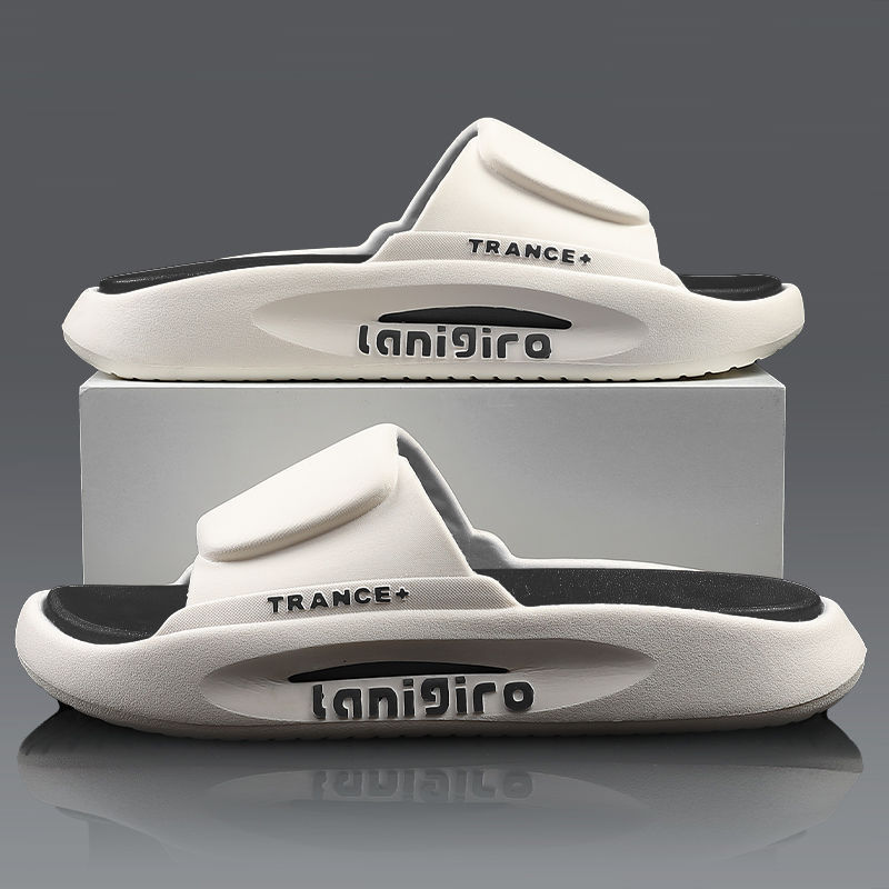 Comfortable sports slippers for men, suitable for outdoor wear in summer, couple's thick-soled non-slip indoor home trendy slide sandals