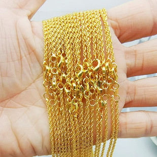 Copper Plated 18K Color Preservation Gold Necklace Women's Fine Twist Clavicle Chain Gold Plated Necklace DIY Necklace Simple Woolen Chain