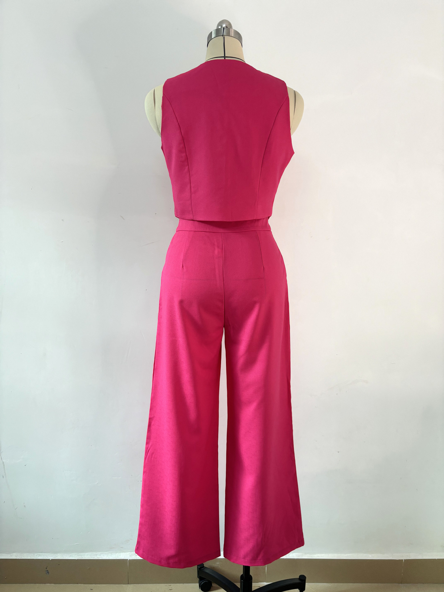 420g Weight Sleeveless Sleeve Length Spandex, Polyester Fabric Type Pant Co-ord Set Sets Type 2 Pieces Set Quantity Daily Occasion U Neck Neckline Regular Fit Fit Type Solid Color Pattern Summer Season Women's Gender Button Design Streetwear Style Daily Women's Streetwear Solid Color Spandex Polyester Button Pant Co-ord Set Pants Sets 4