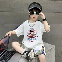 Новая модель, которую можно отправить от имени Nezha Magic Child Naohai, детский летний новый костюм для мальчика, красивый летний костюм для мальчика с короткими рукавами, два