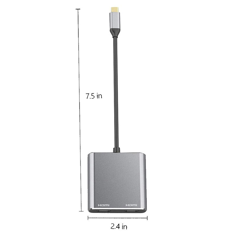 TYPE-C to hdmi 4 in 1 hdmi + hdmi + type-c + usb3.0拡張ドック|undefined