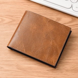 Horizontal wallet wholesale men's short wallet men's student wallet vintage wallet no logo factory in stock