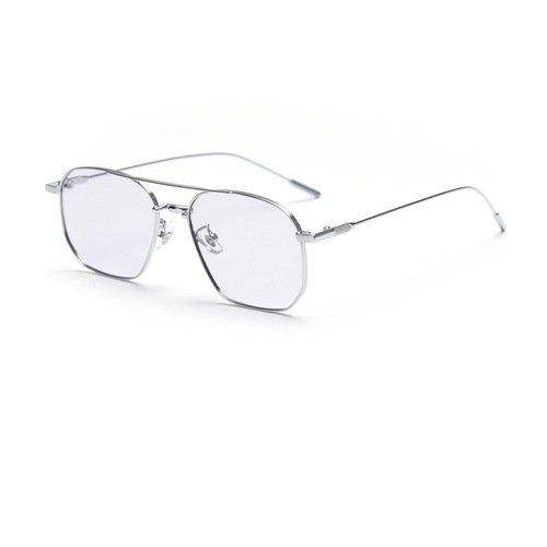 D010 New Personality Flat Sunglasses with Double Bridge Polarized Brown Sunglasses for Women, Instagram Influencer Large Frame Retro Frog Glasses for Men
