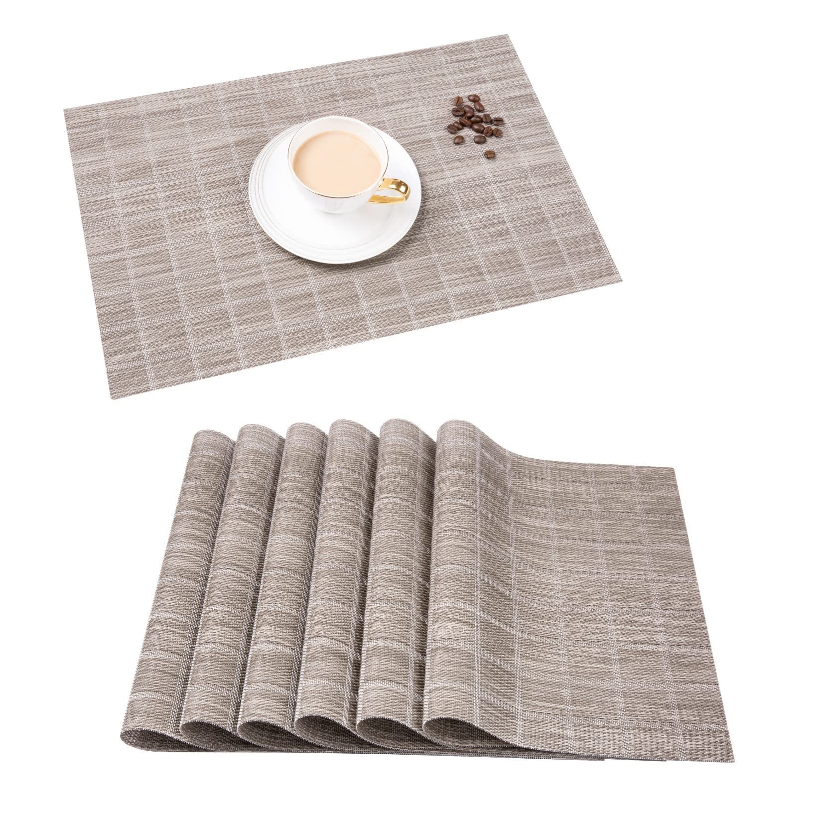 Texlin tejido Western placemat Plaid PVC placemat impermeable aislado estera de tabla lavable posavasos Hotel Casa