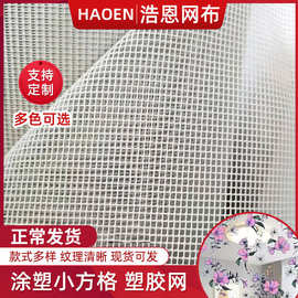 白色涂塑小方格PVC防滑洗漱包网布现货塑胶网宠物用品面料批发