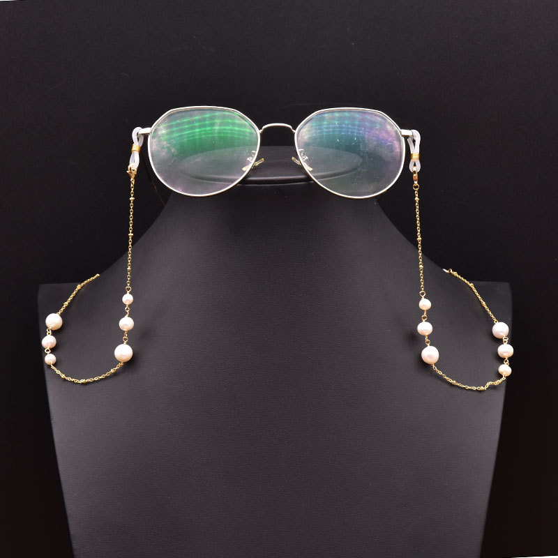Cadena de gafas de perlas naturales nuevos accesorios de moda transfronterizos europeos y estadounidenses máscaras decoraciones de cadena de alta calidad al por mayor