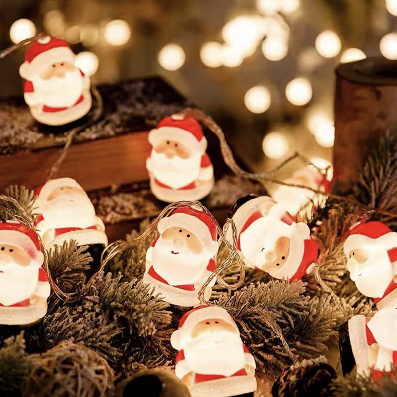 Linterna de cadena de luces de Navidad, muñeco de nieve, estrella, árbol de Navidad, habitación led, decoración de la escena del hogar, ambiente decorativo