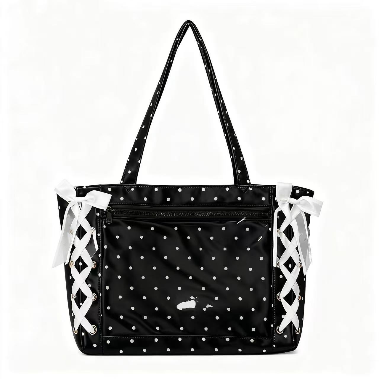 Borsa a tracolla in raso a pois da donna borsa versatile spalla_voghion.com