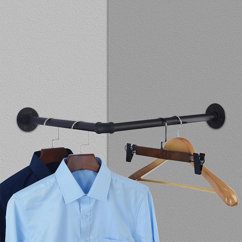 Industrial pipe hanger iron wall hanging right angle hanger creative 360 degree rotating wall hanging wall hanging drying rack