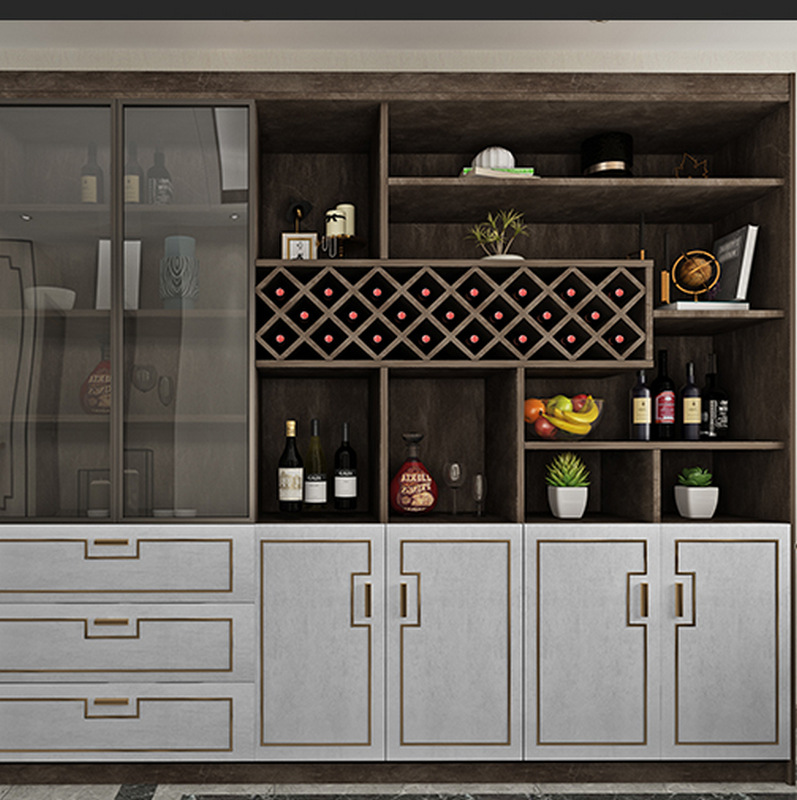 Modern Minimalist Small Wine Cabinet Against the Wall in the Living Room, Red Wine Cabinet, Tea Side Cabinet, Household Storage and Miscellaneous Storage Cabinet