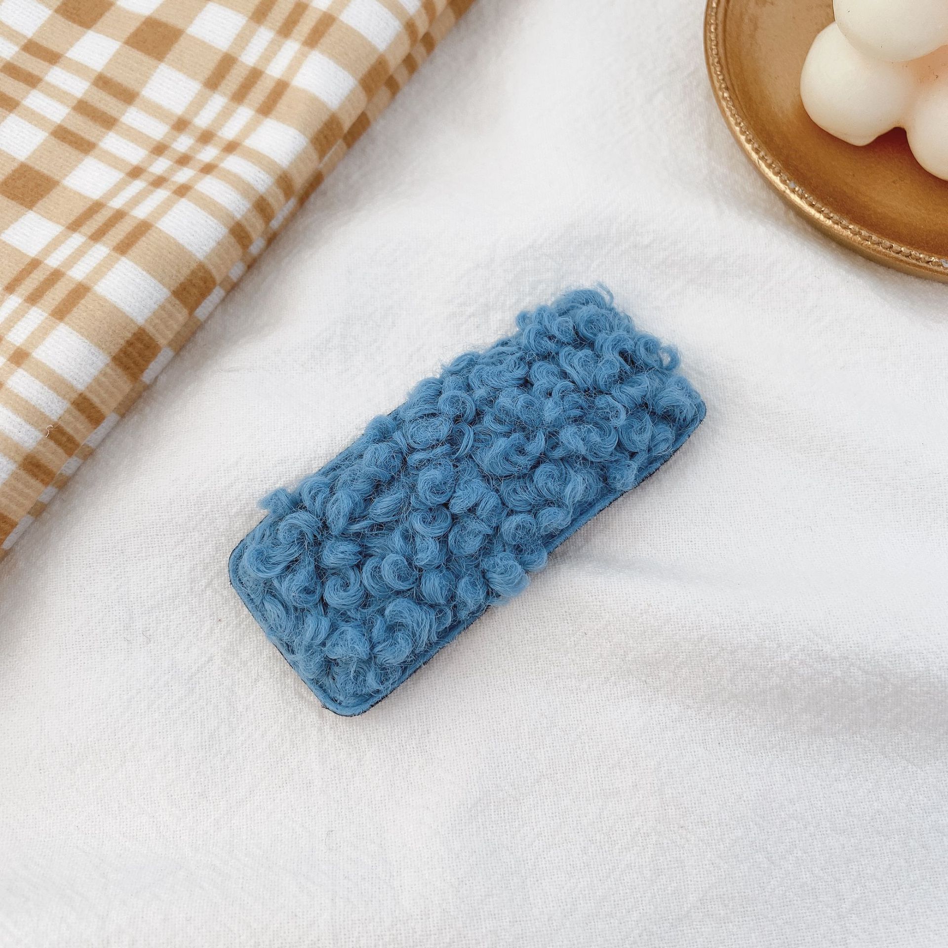 Horquilla peluda de las mujeres sombreros de estilo coreano lindo tejido de horquilla de pato amarillo flequillos clip pequeño lado otoño e invierno accesorios para el cabello mujeres