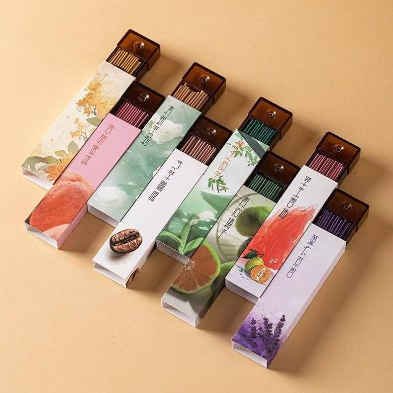 New Chinese-Style Incense Portable Pocket Incense Portable Floral and Fruity Aromatherapy with Built-In Incense Insert for Home Indoor Hotel Deodorization