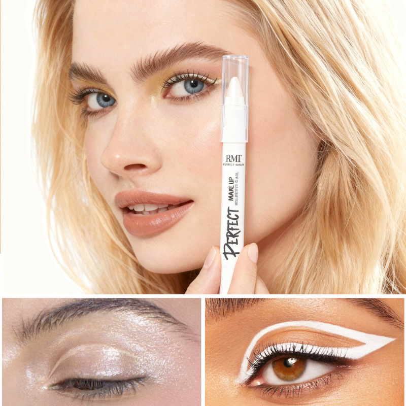 Transfronterizos resaltados lápiz de sombra de ojos blanco brillante varilla de sombra de ojos brillante delicada multifuncional maquillaje de color resaltado lápiz de maquillaje de belleza