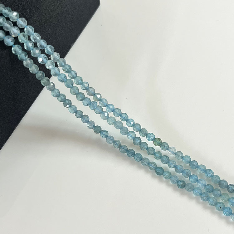 natural blue apatite cut semi-finished diy bracelet clavicle necklace faceted loose beads accessories jewelry with beads