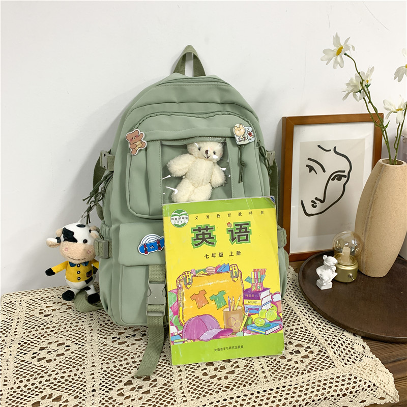 Backpack School Bag Female Korean High School Student Backpack Junior High School Student Large-capacity Travel Bag display picture 2