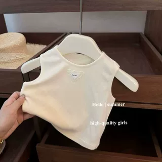 女童童装套装2025夏季新品时髦速干背心时尚工装背带裙宝宝两件套