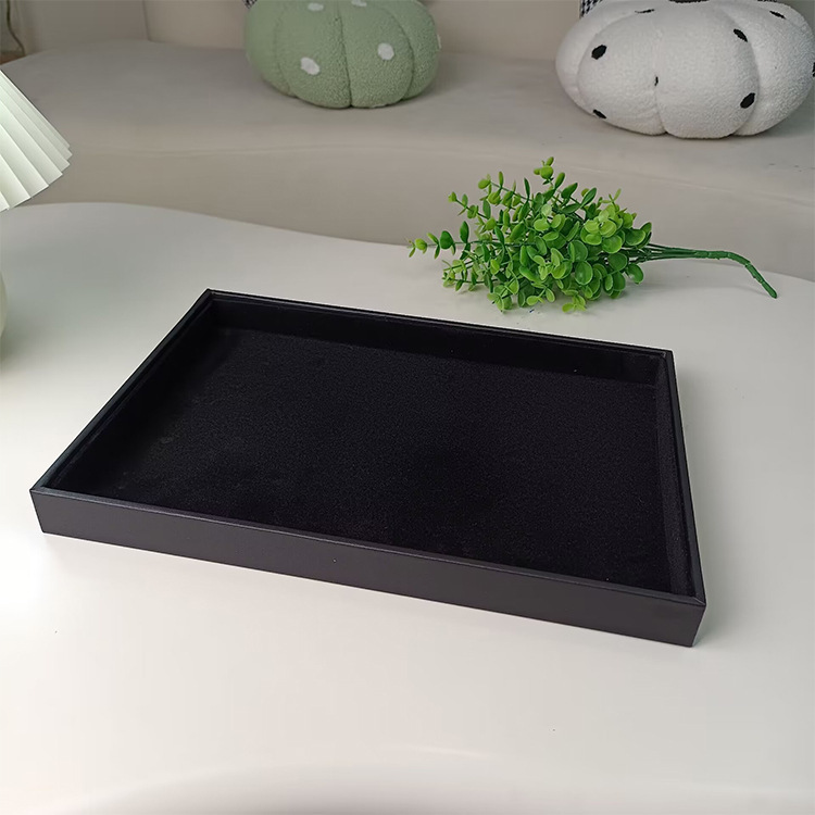 Factory direct leather flannel jewelry jewelry box necklace watch storage earrings display jewelry store tray