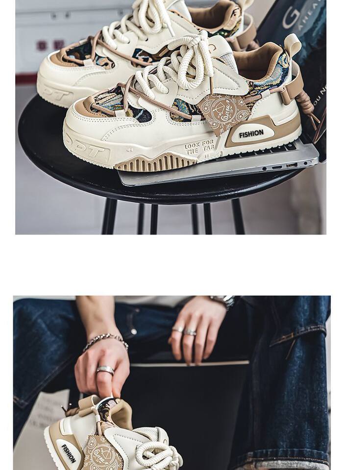 Giày sneaker nam cổ thấp đế dày tăng chiều cao, thiết kế phối màu cá tính, dây buộc phía trước — Kashi ST178, ST178 Milan, ST178 m xanh lục chi tiết 14
