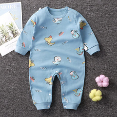 Newborn baby one-piece suit pure cotton crawling suit for spring and autumn season, long-sleeved sleepwear for infants and toddlers, unisex baby outerwear