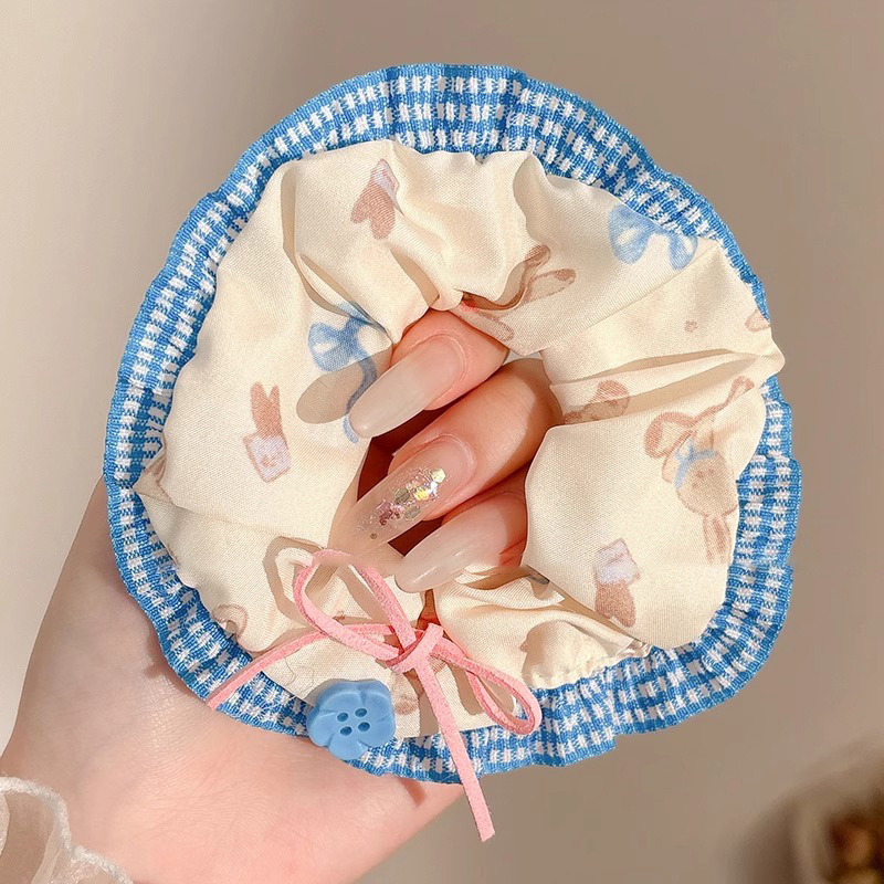 Dulce de alto nivel, anillo de cabello de intestino grueso, cordón de cabello de cola de caballo baja coreana, cordón de cabello grande, delicado, adornamiento de cabello de princesa de alto valor