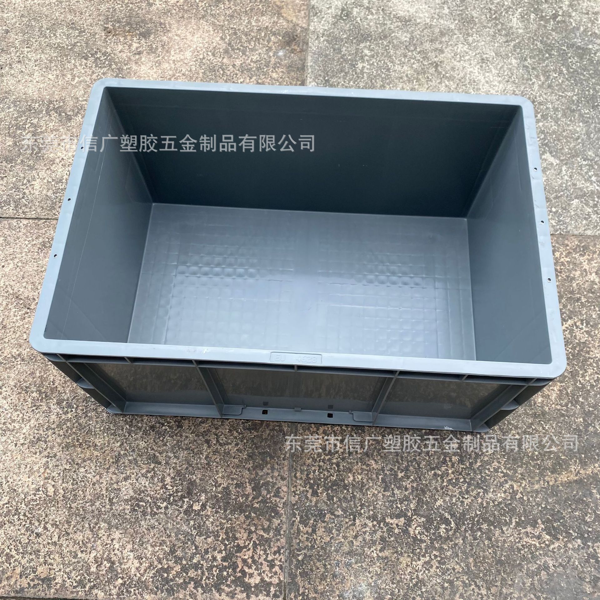 蓝灰色EU物流箱塑料周转储运箱欧标仓储五金工具箱汽配收纳整理箱