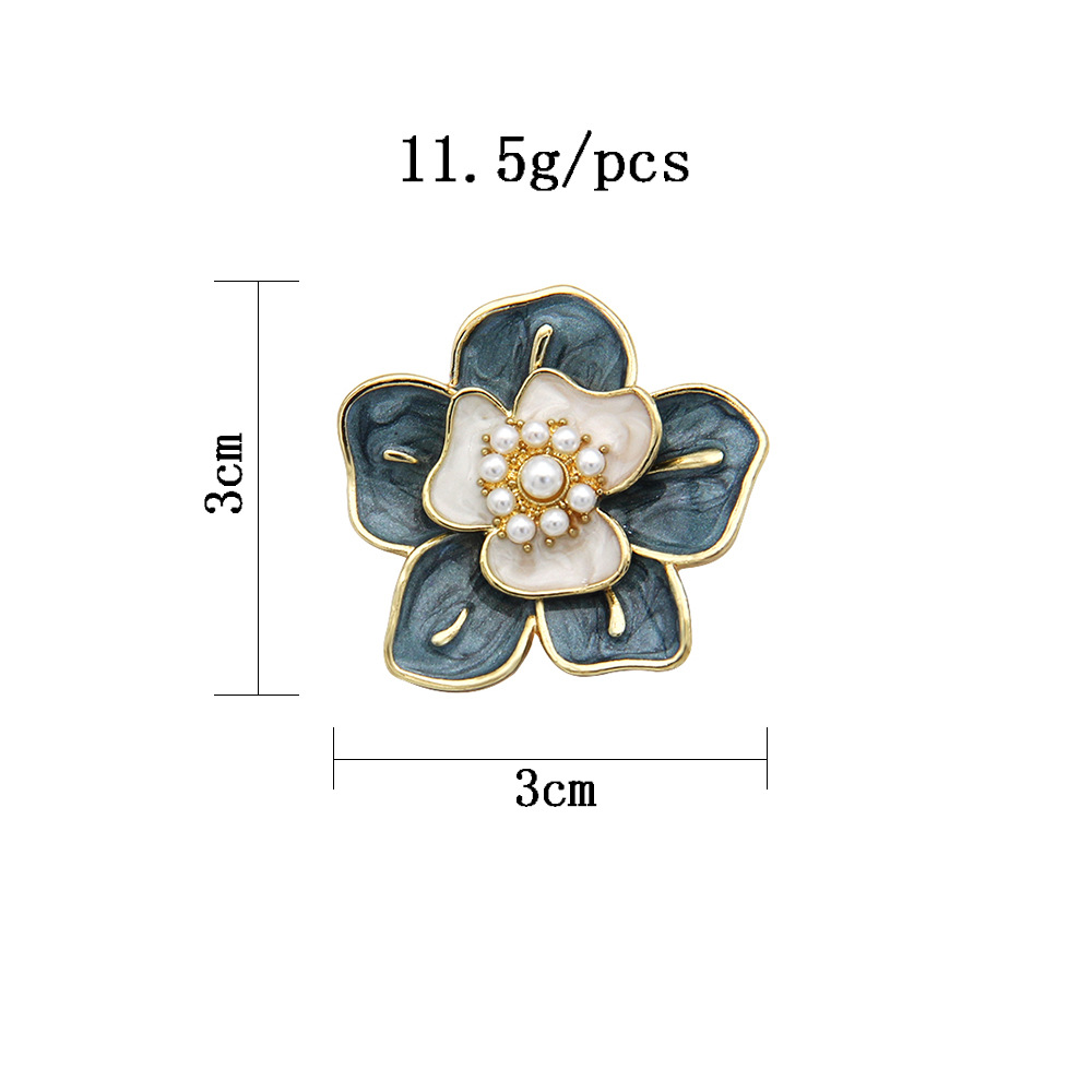 Camellia Flower Brooch With Enamel Finish For Women Elegant Style_voghion.com