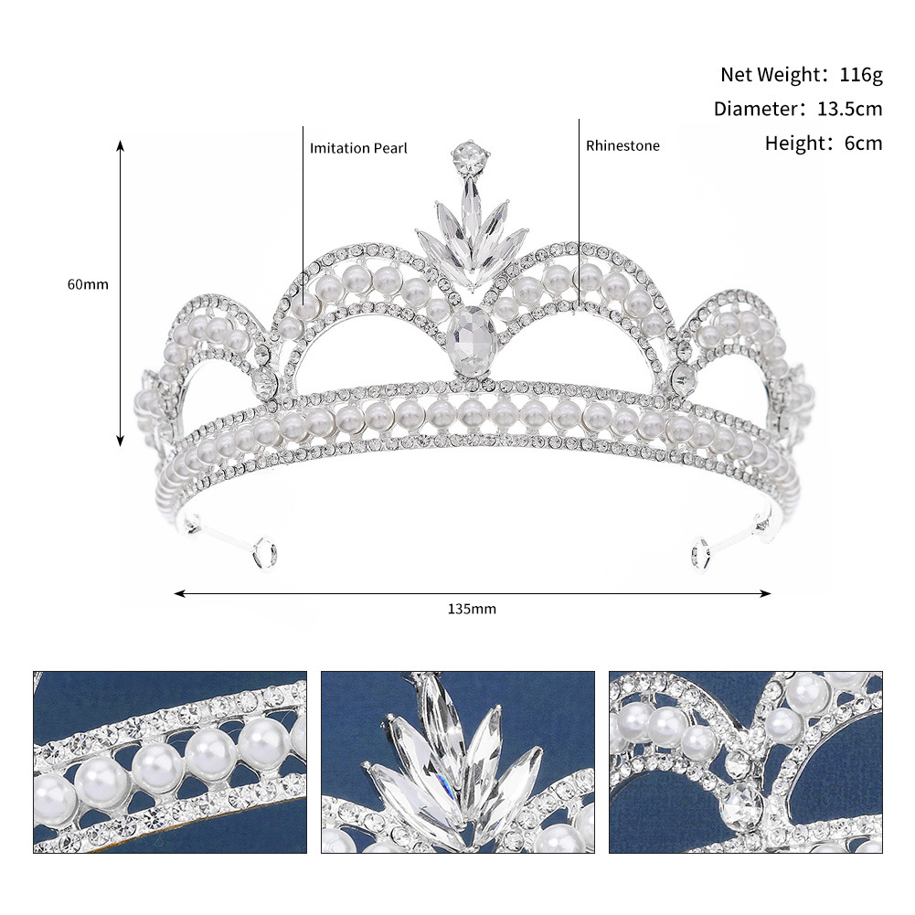 Retro Waves Alloy Inlay Artificial Pearls Rhinestones 1 Piece