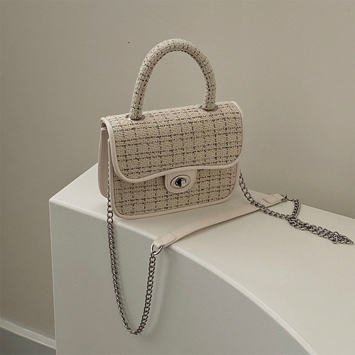 French niche design ins fashion handbag casual versatile diagonal chain bag small square bag women 2024 trendy